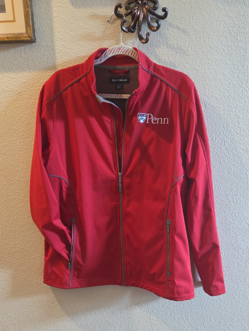 Cutter & Buck Red Penn Full-Zip Lightweight Jacket Mens XL